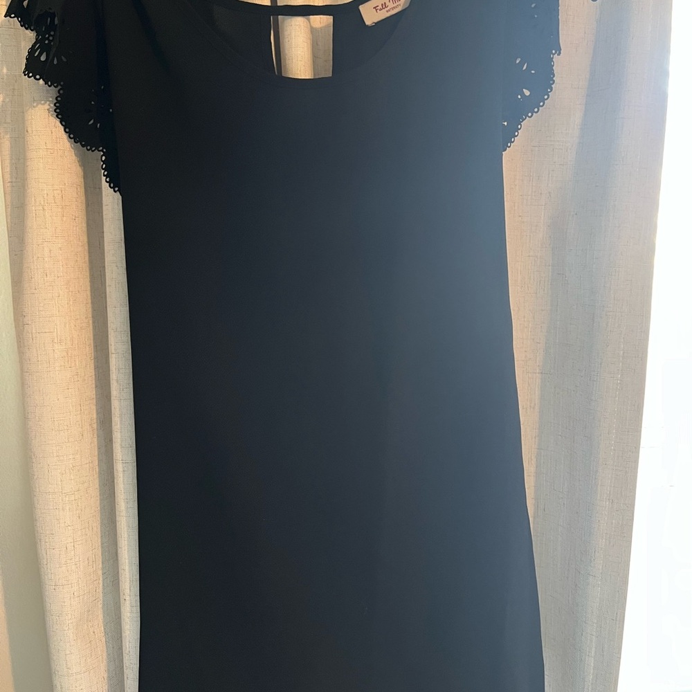 T Tahari Black Lace Sleeve Dress